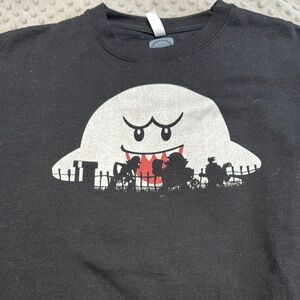 Black Mario Bros Big Boo Graphic crew neck
